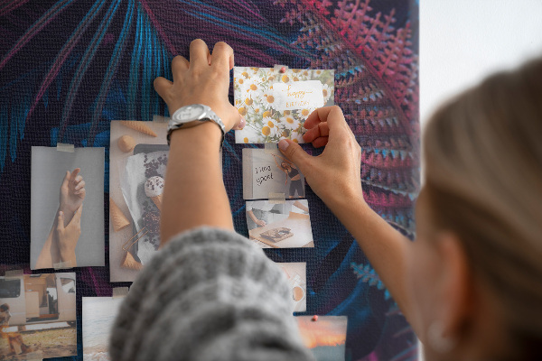 Wall cork memo board A mysterious forest in intense colors
