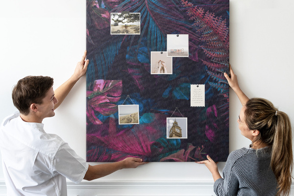 Wall cork memo board A mysterious forest in intense colors