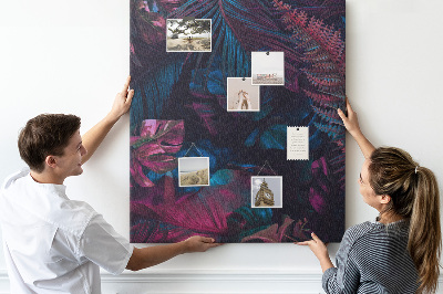 Wall cork memo board A mysterious forest in intense colors