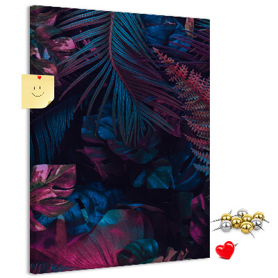 Wall cork memo board A mysterious forest in intense colors