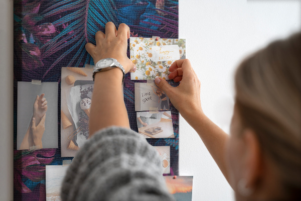 Wall cork memo board A mysterious forest in intense colors
