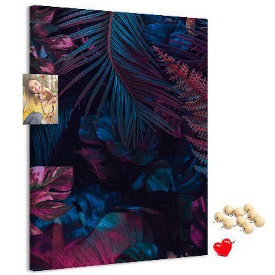 Wall cork memo board A mysterious forest in intense colors