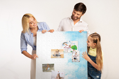 Memo cork board Delicate blue watercolors on canvas