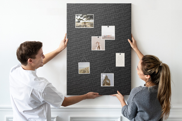 Pin board Black texture with a subtle charcoal pattern