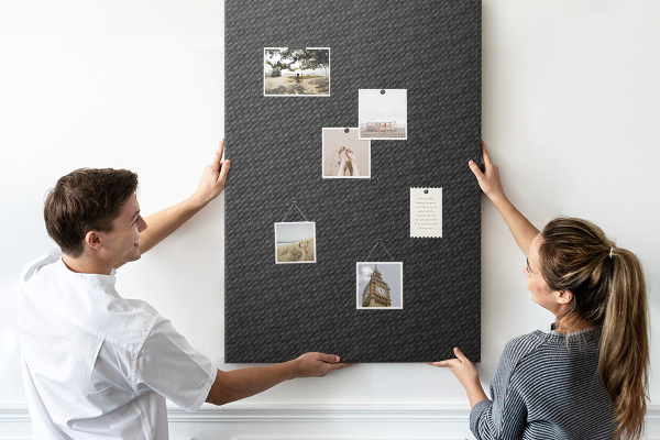 Pin board Black texture with a subtle charcoal pattern