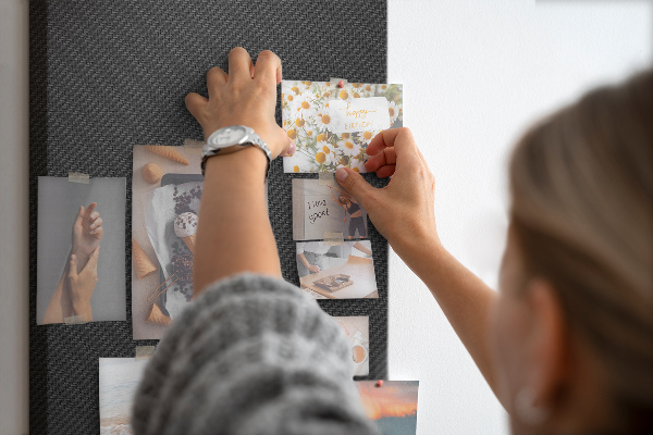 Pin board Black texture with a subtle charcoal pattern