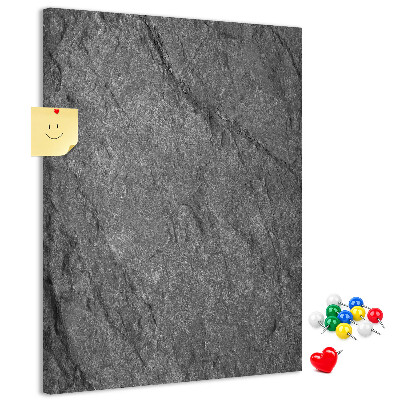 Cork notice board Gray-black natural stone texture