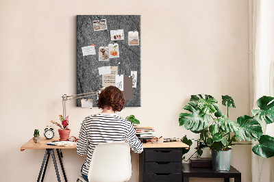Cork notice board Gray-black natural stone texture