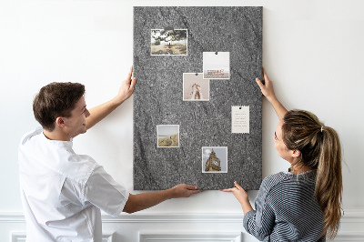 Cork notice board Gray-black natural stone texture