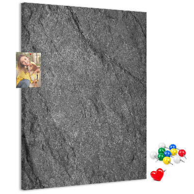Cork notice board Gray-black natural stone texture