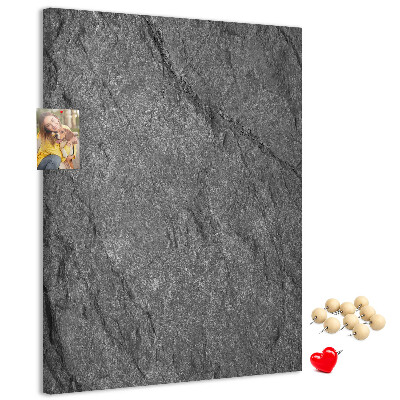 Cork notice board Gray-black natural stone texture