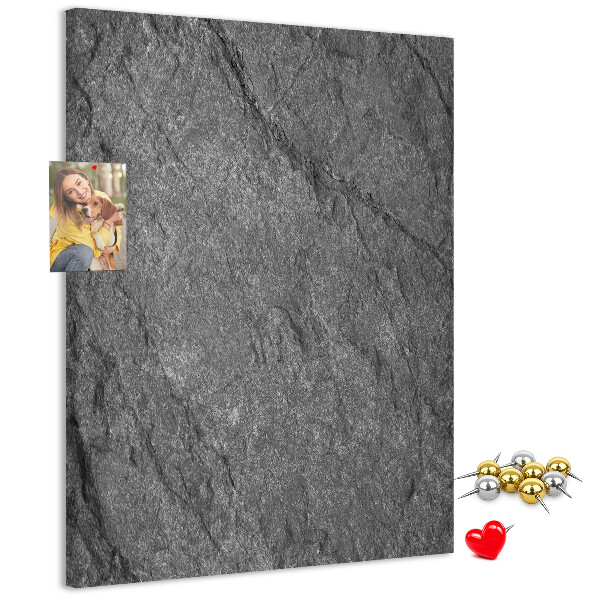 Cork notice board Gray-black natural stone texture
