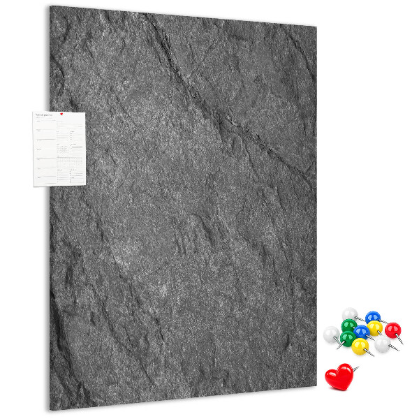 Cork notice board Gray-black natural stone texture