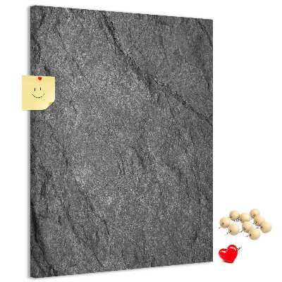 Cork notice board Gray-black natural stone texture