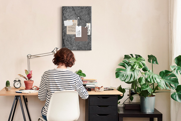 Cork notice board Gray-black natural stone texture