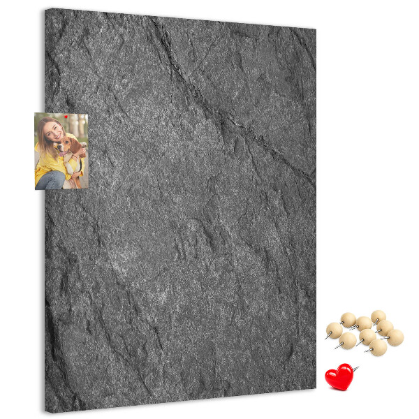 Cork notice board Gray-black natural stone texture