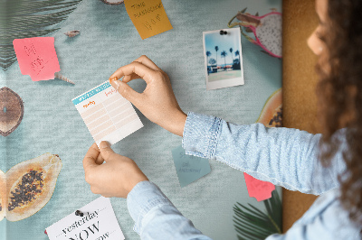 Pin board Tropical fruits and sea accents