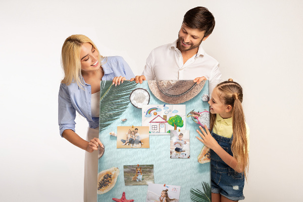 Pin board Tropical fruits and sea accents