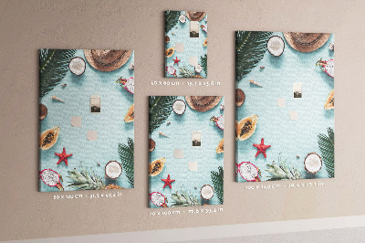 Pin board Tropical fruits and sea accents
