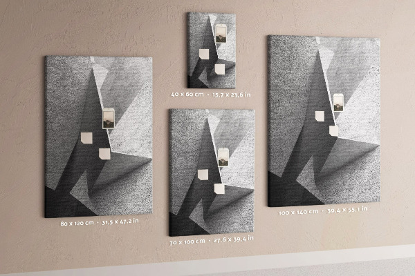 Wall cork memo board Concrete geometry in shades of gray