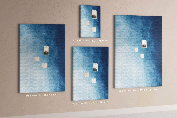 Pin board Shades of blue in a delicate weave