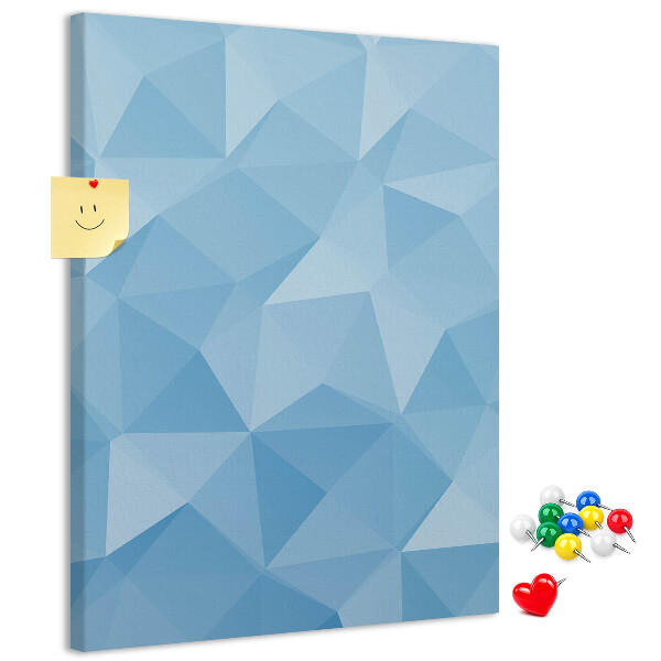 Wall cork memo board Geometric shapes in shades of blue