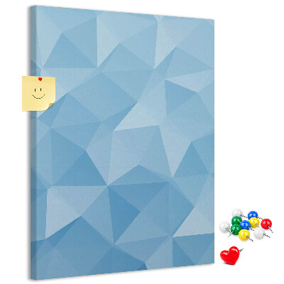 Wall cork memo board Geometric shapes in shades of blue