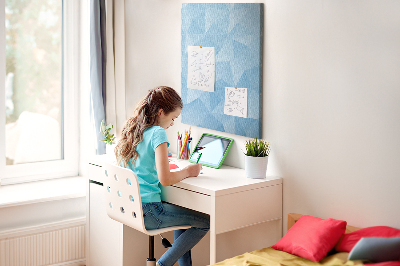 Wall cork memo board Geometric shapes in shades of blue