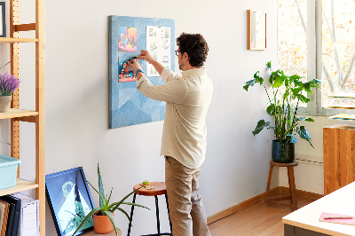 Wall cork memo board Geometric shapes in shades of blue