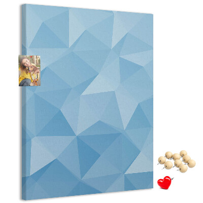 Wall cork memo board Geometric shapes in shades of blue