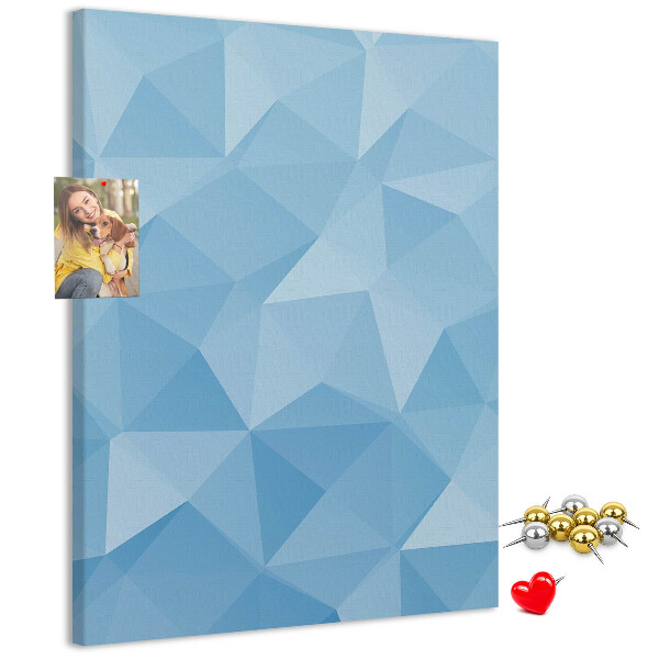 Wall cork memo board Geometric shapes in shades of blue