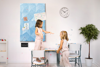 Wall cork memo board Geometric shapes in shades of blue