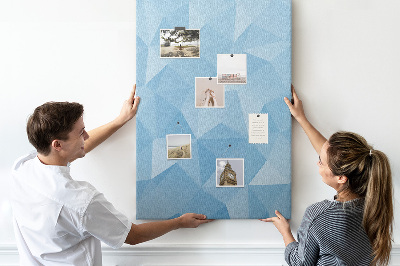 Wall cork memo board Geometric shapes in shades of blue