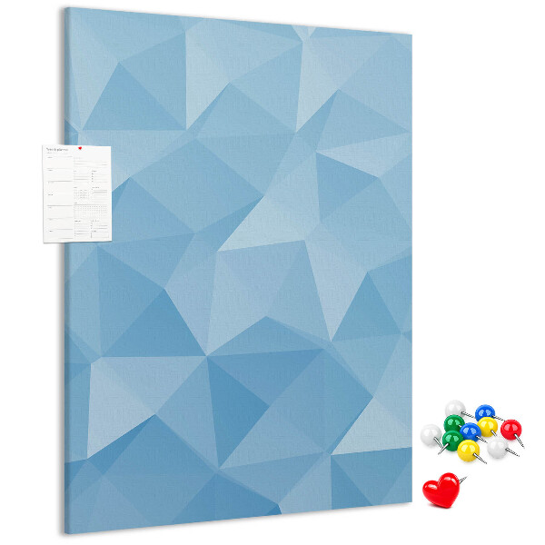 Wall cork memo board Geometric shapes in shades of blue