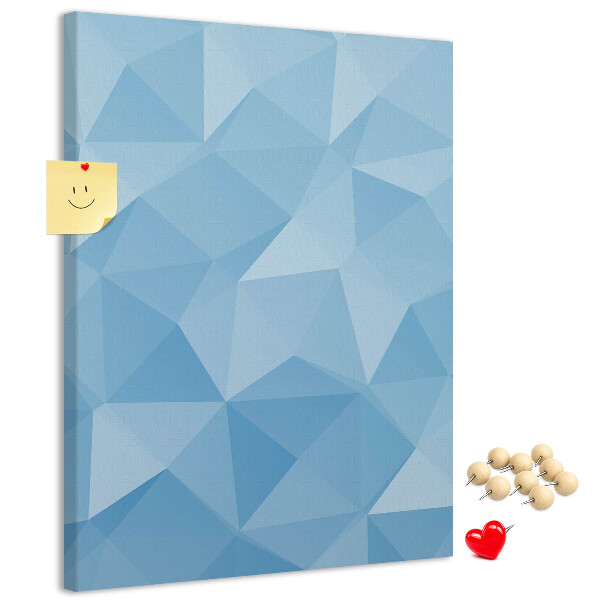 Wall cork memo board Geometric shapes in shades of blue