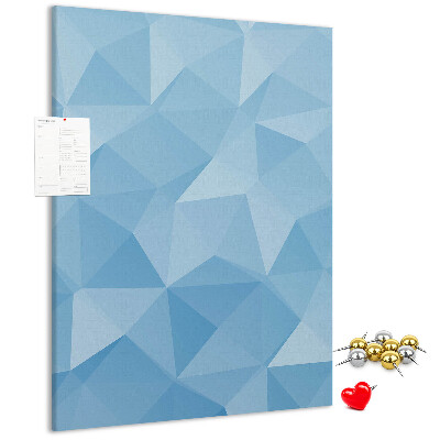 Wall cork memo board Geometric shapes in shades of blue