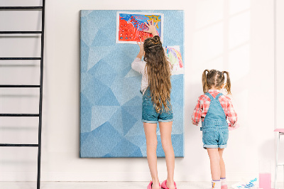 Wall cork memo board Geometric shapes in shades of blue