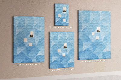 Wall cork memo board Geometric shapes in shades of blue