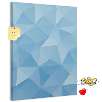 Wall cork memo board Geometric shapes in shades of blue
