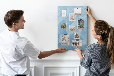 Wall cork memo board Geometric shapes in shades of blue