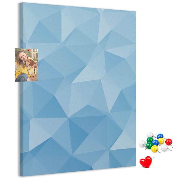Wall cork memo board Geometric shapes in shades of blue