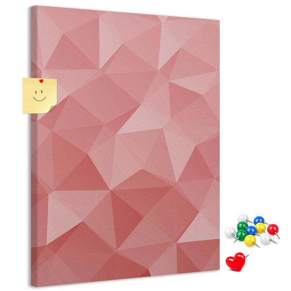 Memo cork board Abstract pink geometric triangle pattern