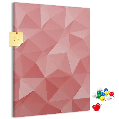 Memo cork board Abstract pink geometric triangle pattern