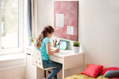 Memo cork board Abstract pink geometric triangle pattern