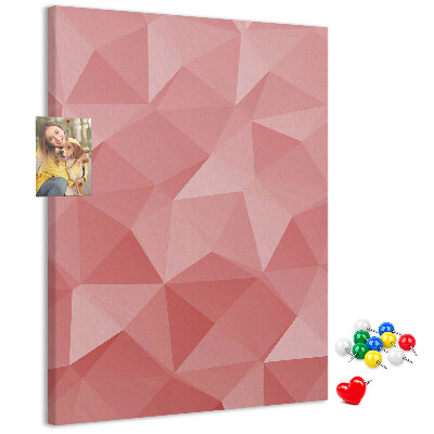 Memo cork board Abstract pink geometric triangle pattern