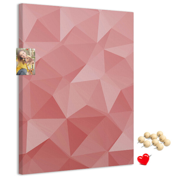 Memo cork board Abstract pink geometric triangle pattern