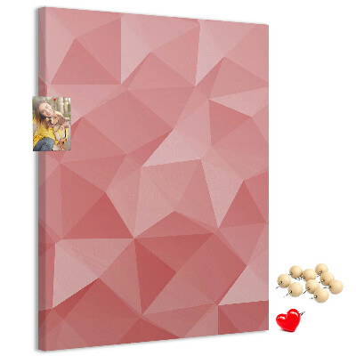 Memo cork board Abstract pink geometric triangle pattern