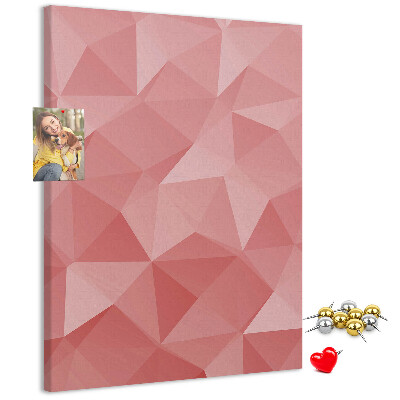 Memo cork board Abstract pink geometric triangle pattern
