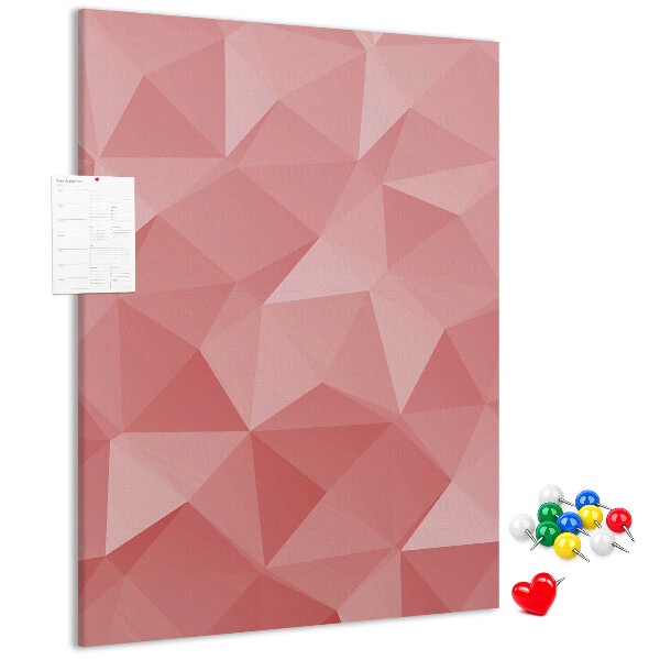 Memo cork board Abstract pink geometric triangle pattern