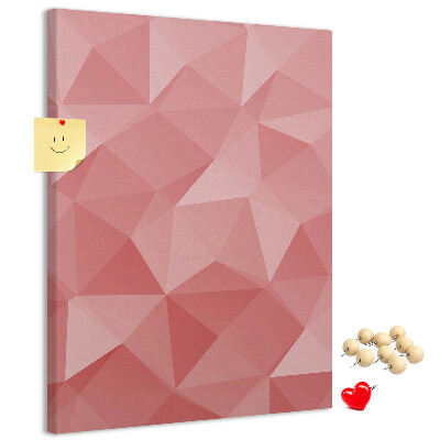 Memo cork board Abstract pink geometric triangle pattern